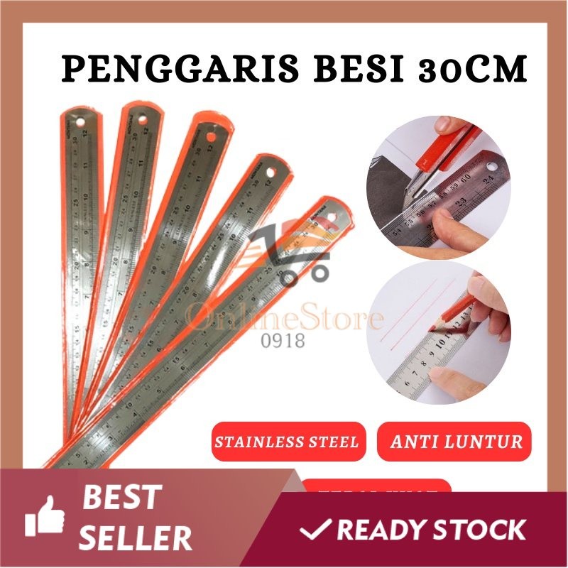 

OS -F303 - Penggaris Besi 30cm - Penggaris Stainless - Penggaris 30cm