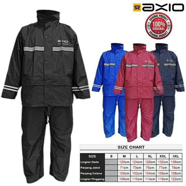 Jas Hujan Axio 822 Waterproof Windproof Bahan Taslan Rangkap 2 Doble Layer Plus Tas