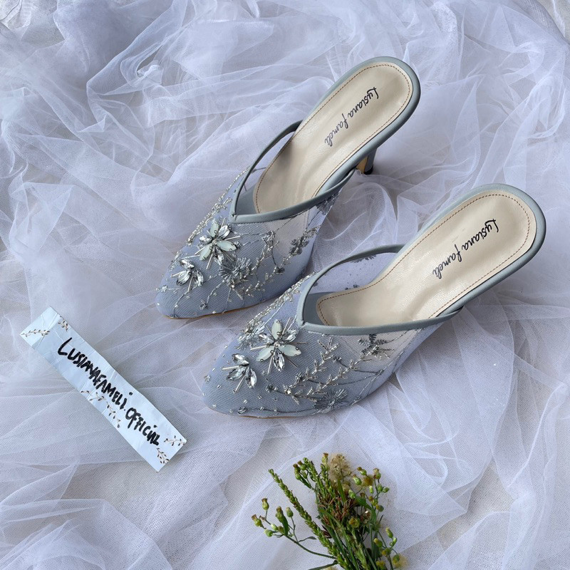 AZURA I sandal  heels pesta sepatu payet wisuda wedding shoes sepatu nikahan wedding shoes Hells pes