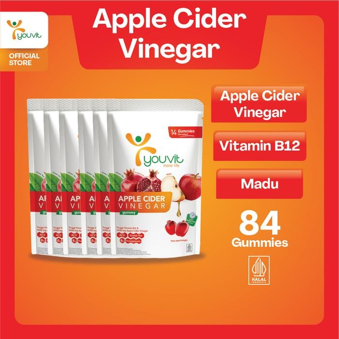 

Apple Cider Vinegar Gummy untuk Kelola Berat Badan | Youvit ACV 42 Hari dengan Apel, Ekstrak Greentea, Vit B12 (Asam Cuka Apel)