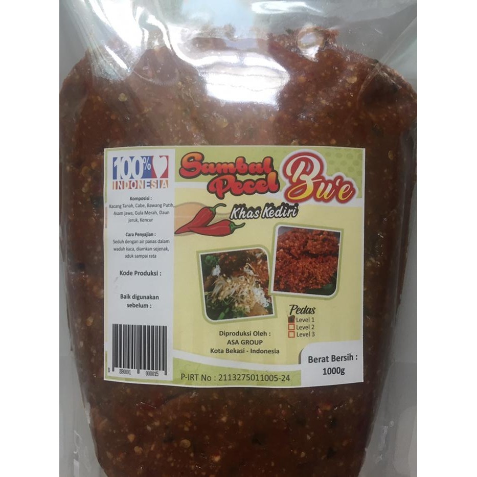

Sambal Pecel BU'E Khas Kediri 1000 Gram Rasa spesial bikin kangen