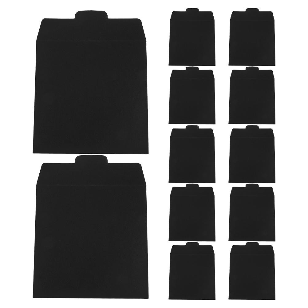 

12 Pcs Black Card Paper Cd Dvd Storage Binder Document ganizer Envelope Blank Sleeve Replacement Wallet Holder Case For Cards