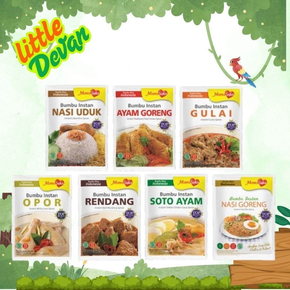 

Mamasuka Bumbu Instan Bubuk Nasi Goreng, Ayam Goreng, Opor, Rendang, Nasi Uduk Soto Ayam, Gule