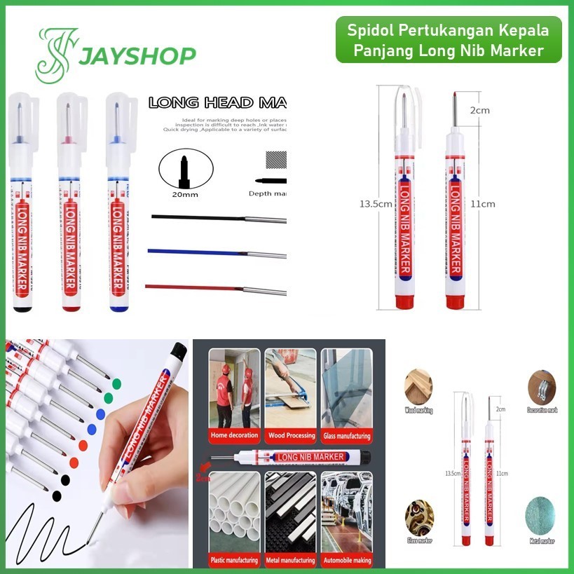 

(GROSIRAN) Spidol Pertukangan Kepala Panjang / Long Nib Head Marker Waterproof Serbaguna