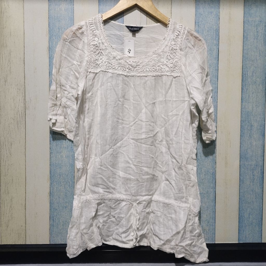 Blouse Cewek Putih Polos - Atasan Preloved