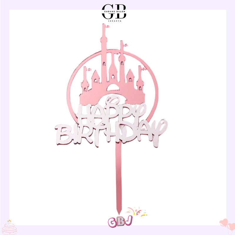 GBJ - Cake Topper Castle Happy Birthday / Hiasan Kue
