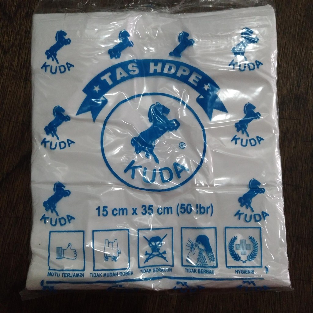 

Kantong Plastik / Kresek Putih Merk Kuda Uk. 15cm