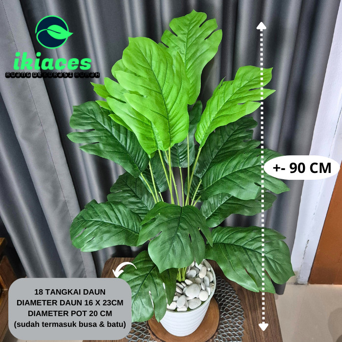 NEW PRODUK POHON SUKUN ARTIFISIAL JUMBO DAUN KELADI PLASTIK DEKORASI TANAMAN HIAS TINGGI POJOKAN RUM