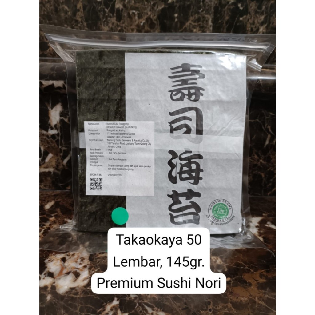 

Sushi Nori 50 Lembar 145gr 1 Pack TAKAOKAYA
