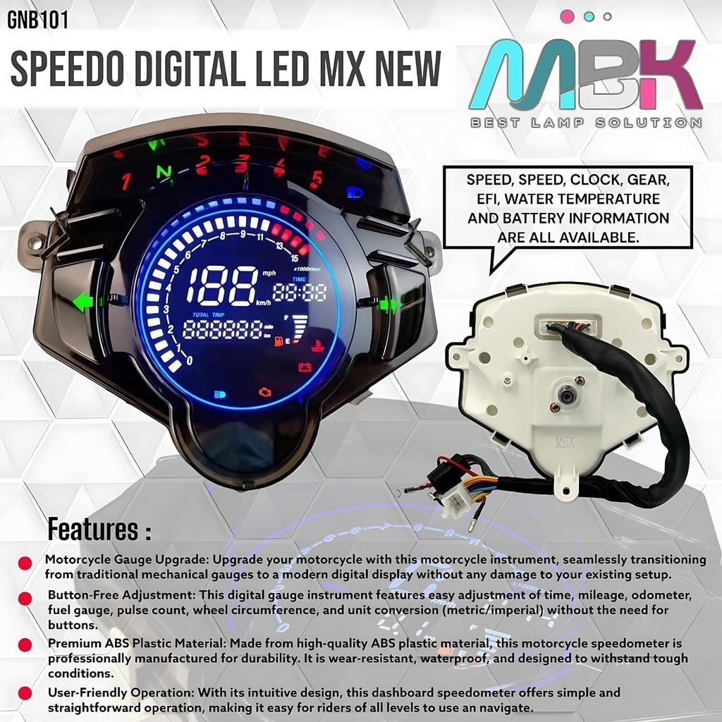 KO Speedometer Digital LED Jupiter MX NEW 135 Speedometer JUPITER MX NEW GNB101