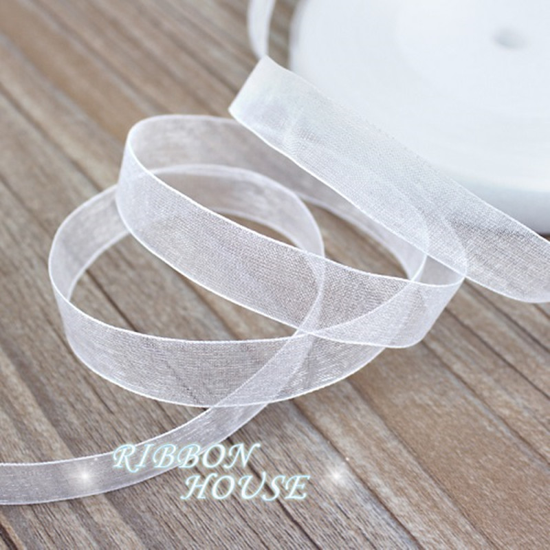 

12MM White organza ribbons wholesale gift wrapping decoration Christmas ribbons