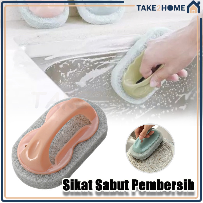 Sikat Nano Magic Sponge/Sikat Sabut Cuci Piring Wajan/PP Strong Sikat Gagang Panci Nano Magic