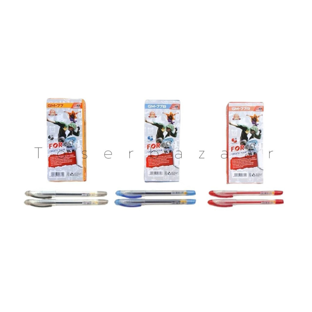 

Pulpen (1 BOX ISI 12) Pena Gel Gadjah Mada Original GM-77 - Toserbazaar