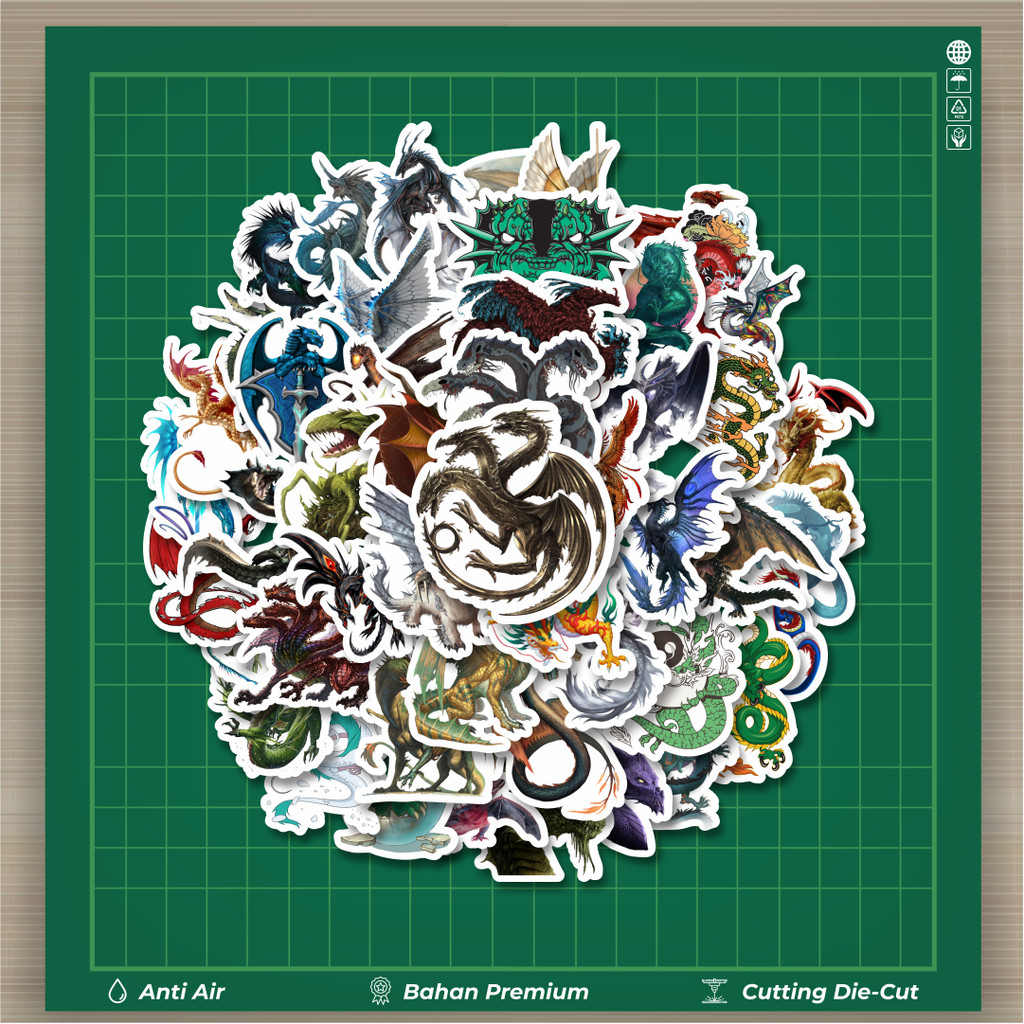 

HOT 50 PCS STIKER Stiker Dragon Illustration Mix 1 [Ilustrasi Naga] Stiker Fashion Cars Decal Dingin Kartu Album Custom Vinyl Anti Air- Sticker Aesthetic Buku Journal Koper Casing HP Tablet Laptop Helm Motor Botol Minum