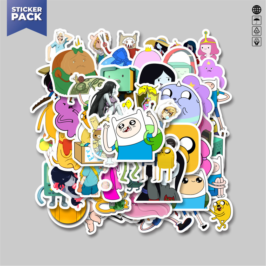 

[100PCS]Stiker Pack Stiker Kartun Series Adventure Time Character Mix 2 Aesthetic Vinyl Anti Air Dekorasi Sticker Laptop Buku Journal Koper Helm Casing HP Gitar Helm Skateboard