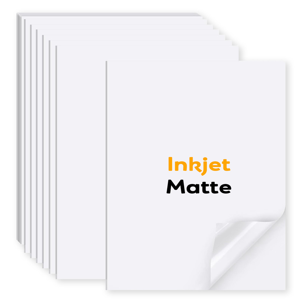 

10/20/30/40 Sheets A4 pp Matte Vinyl Sticker Paper for Inkjet Printer Sticker Papers White Labels Waterproof & Tear-Resistant