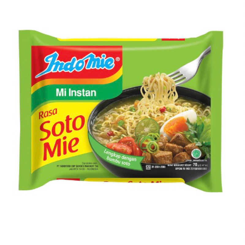 

Indomie Mie Rasa Soto Kuah 70gr Pemimpin Pasar