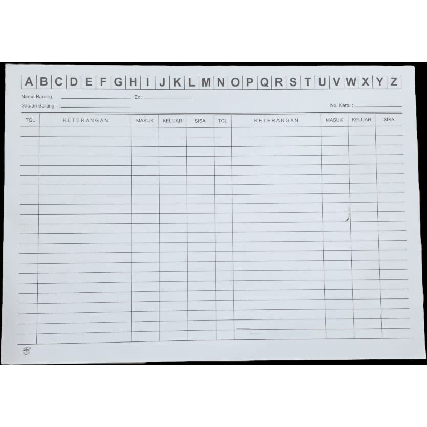 

Kartu Stok Persediaan Besar / Stock Card Lebar