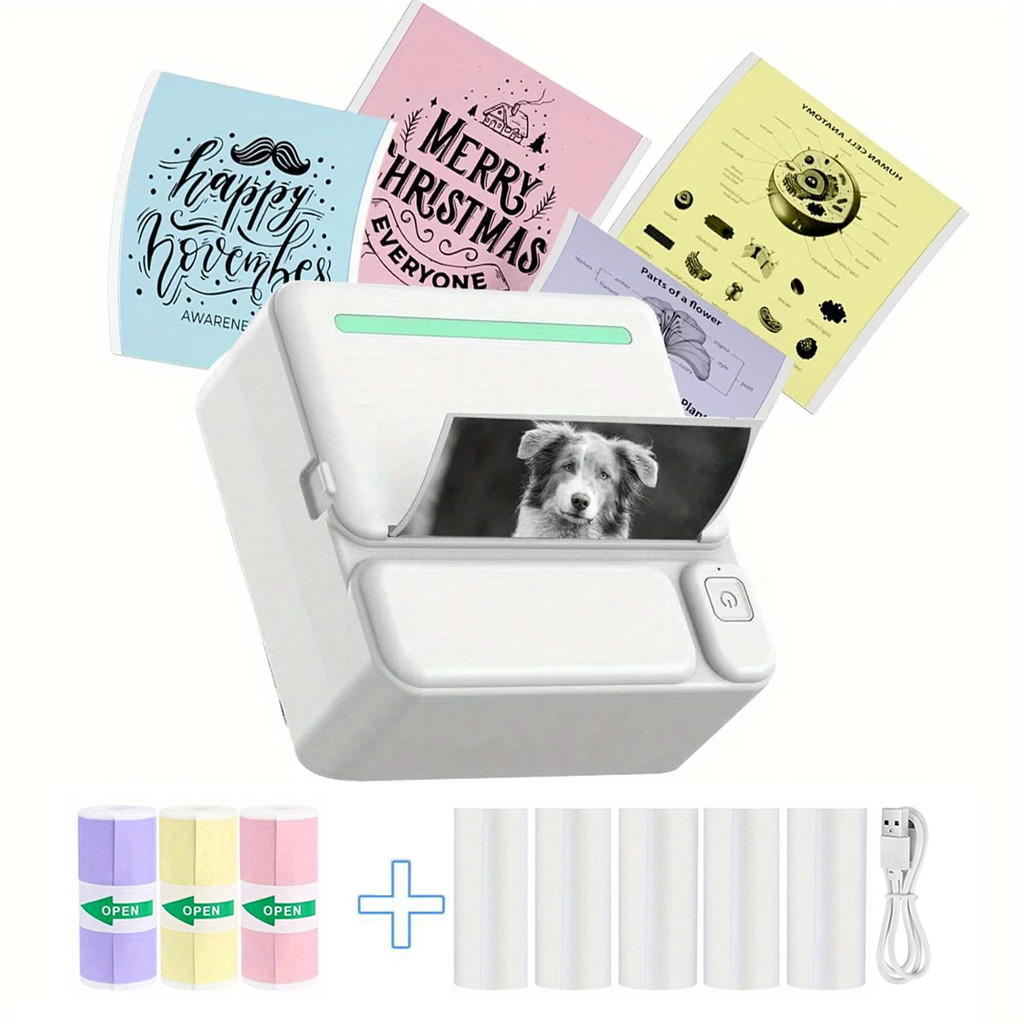 

Mini Printer Smart Pocket Inkless Thermal Printer for iOS&Android, Wireless Portable Receipt Printer for Photo Journal Notes