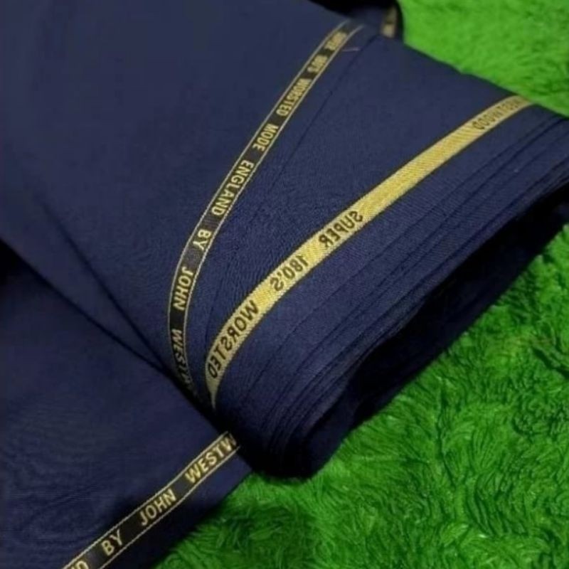 bahan kain navy john westwood dasar celana baju setelan seragam kantor guru pdh formal safari