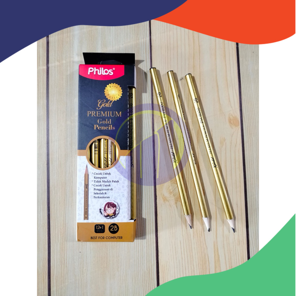 

(Lusin) Pensil 2B Gold Premium PHILOS (min. order 6lusin)
