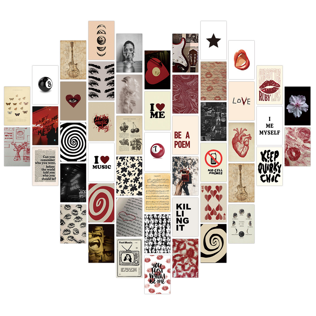 

50pcs Downtown Girl Postcards Vintage Rockstar Poster Room Decoration Mini Posters for Teen Girl Downtown Girl Wall Collage Kit