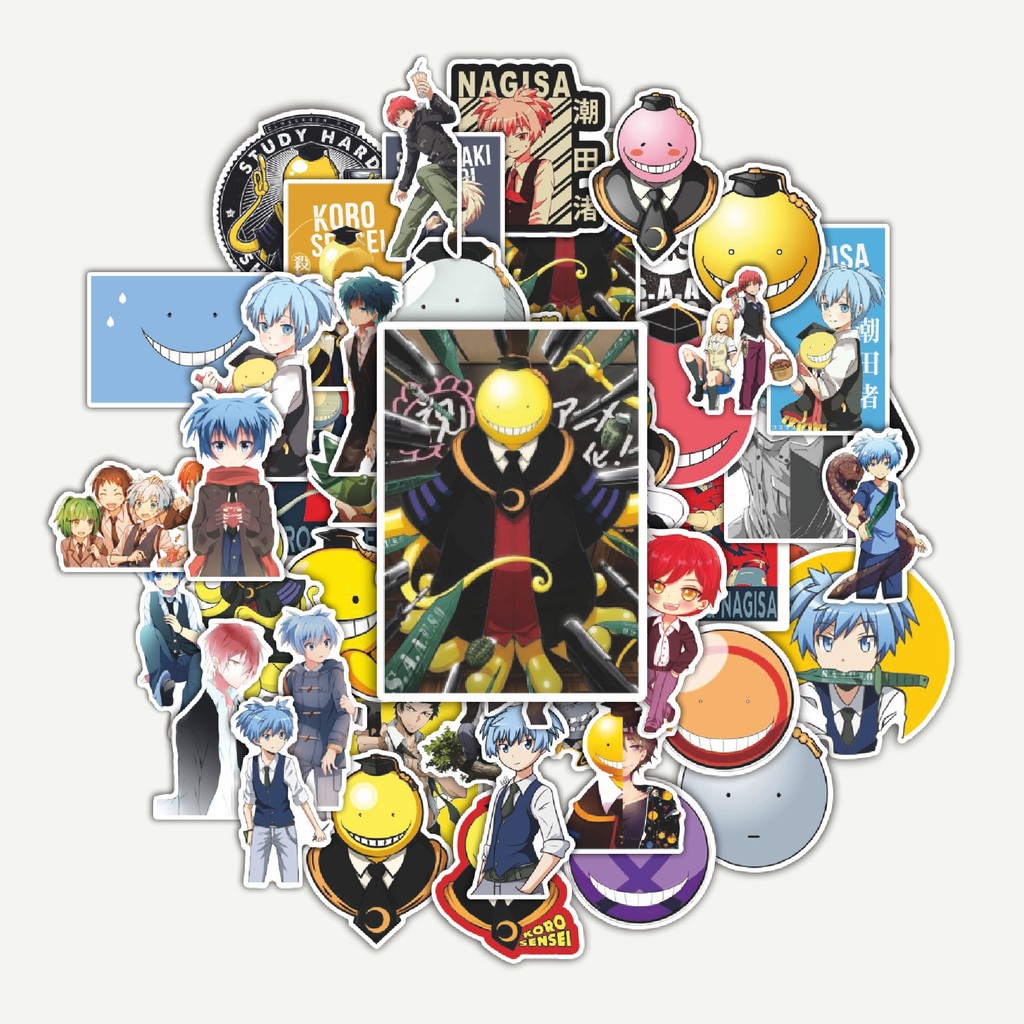 

Sticker Pack Stiker Anime Series Assasination Classroom Karakter Mix | Sticker TUMBLR | Stiker LAPTOP KOPER HELM