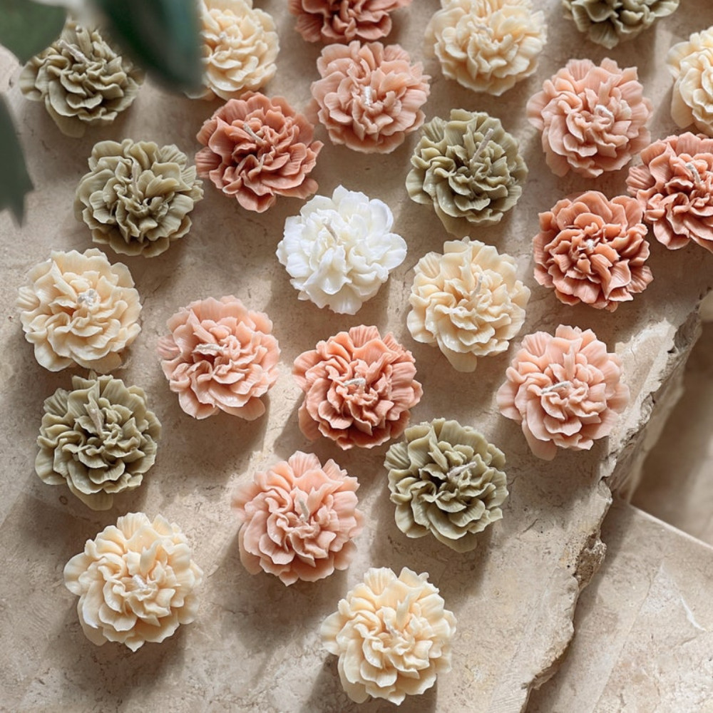 

Handmade Peony Candle Silicone Mold Carnation Ceramic Resin Gypsum Craft Ornament Flower Wedding Decor Plant Aromatherapy Gifts