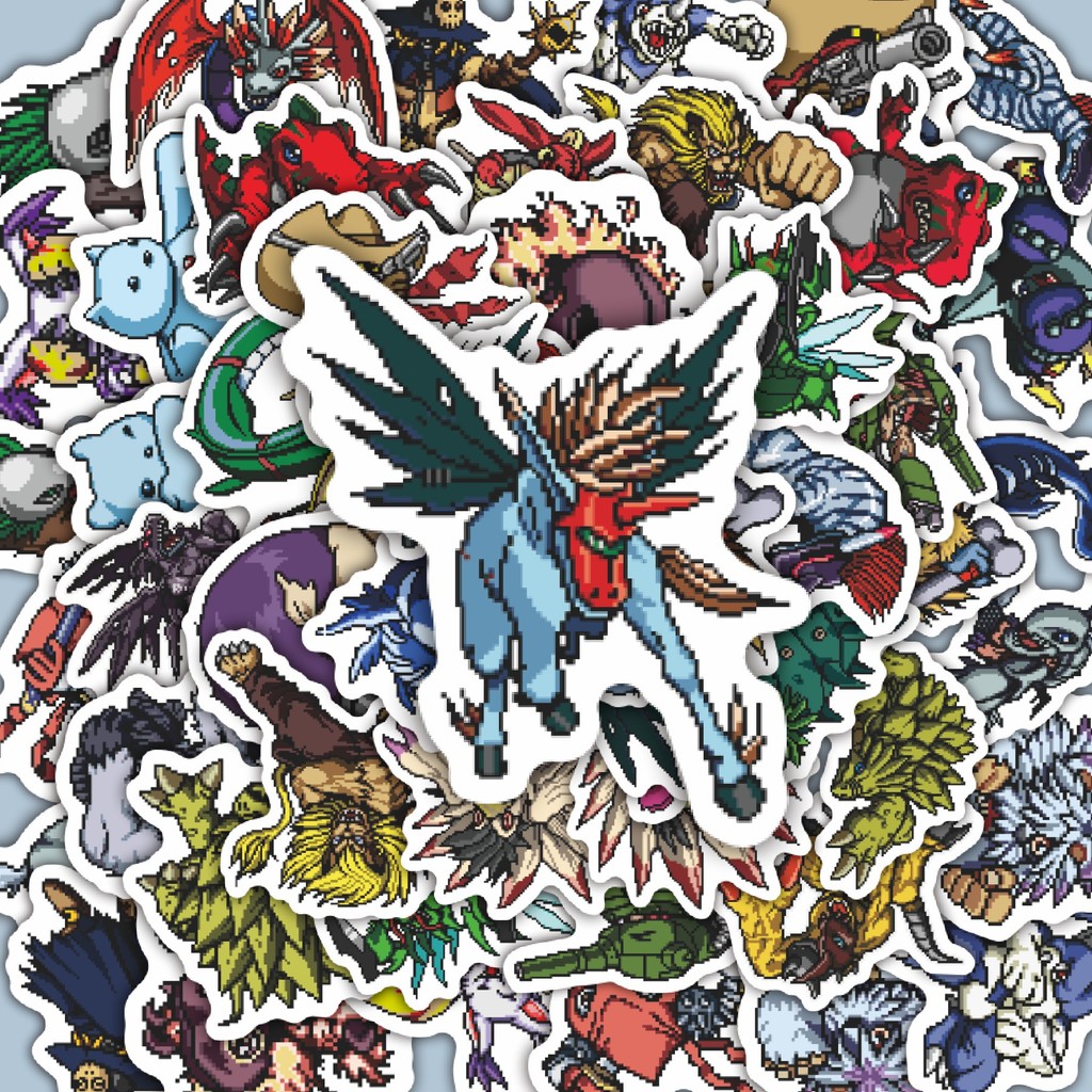 

100PCS Lucu Stiker Pixel Digimon V66 Stiker Aesthetic Stiker Anti Air Stikers Berperekat Waterproof sticker decal buat Motor Helm Buku Journal Koper Casing HP Laptop Botol Minum Hadiah anak