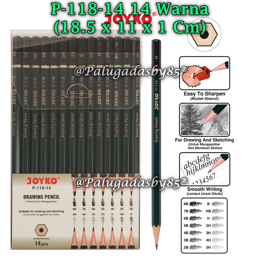 

(1 Set) GROSIR Pensil JOYKO P-118-14 / Drawing Pencil Pensil Menggambar Joyko P-118-14 (1 Set)