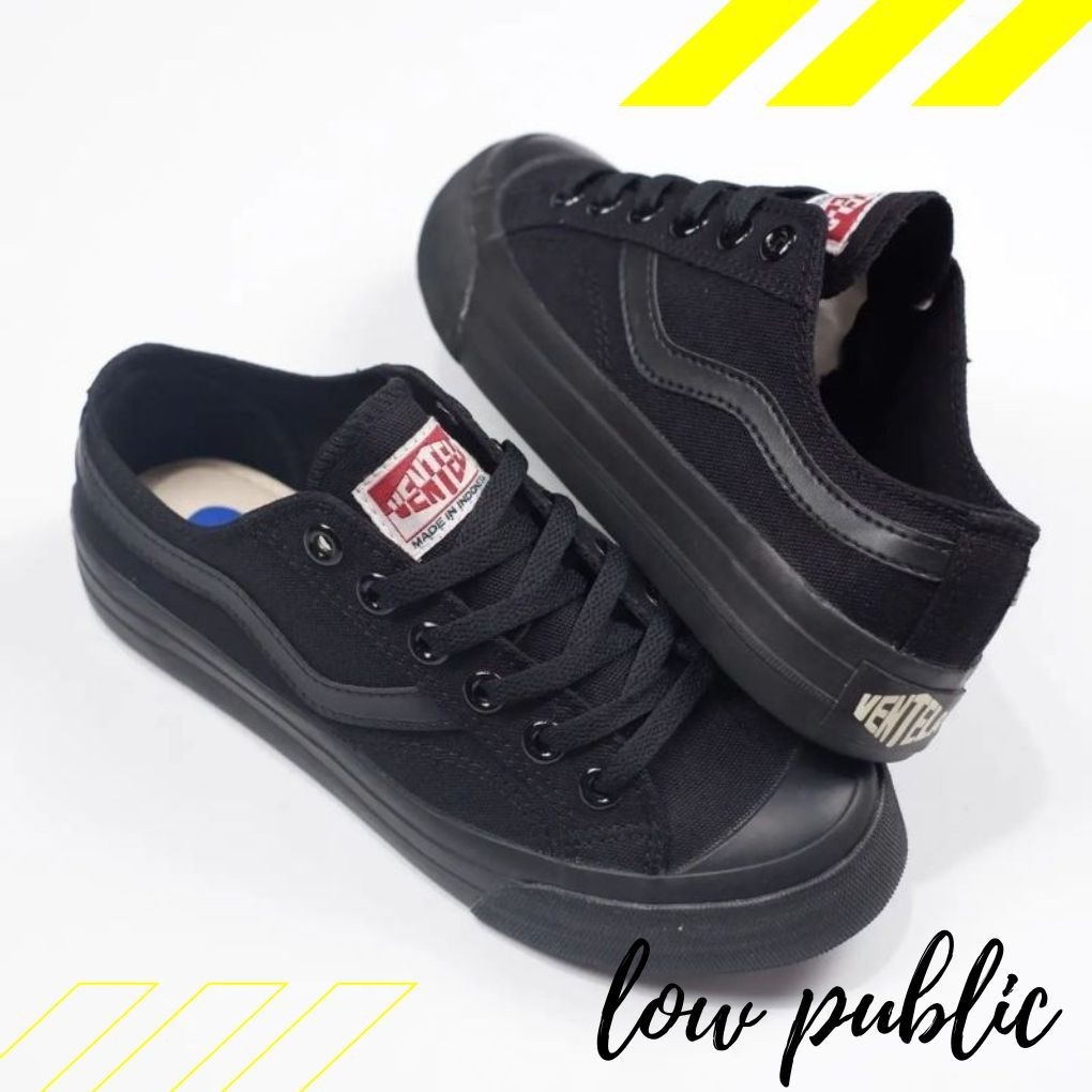 AXULE Sepatu Sekolah Anak Ventela Full Black – Warna Hitam Polos Original Nyaman & Kuat