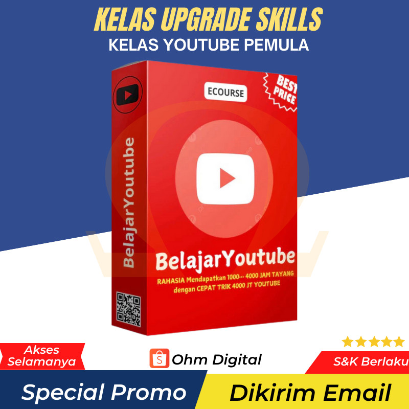 (OD - 58) ECOURSE - BELAJAR YOUTUBE PEMULA- RAHASIA Mendapatkan 4000 JAM TAYANG dengan CEPAT TRIK 40