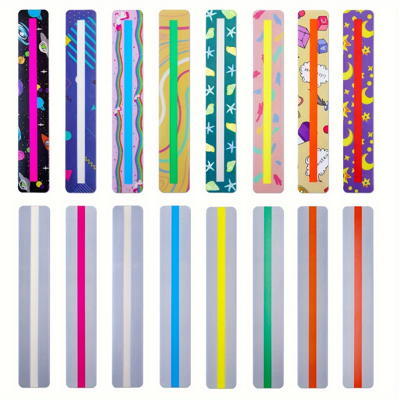 

16 Pcs Guided Reading Highlight Bar, Color Overlay Bookmarks Help Dyslexia, Reading Tracker Ruler, ADHD Reading Tools