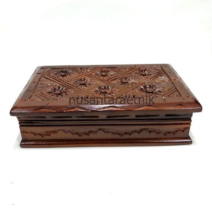 Kotak Box Peti Kayu Jati Ukir an Klasik Tempat Perhiasan Minimalis
