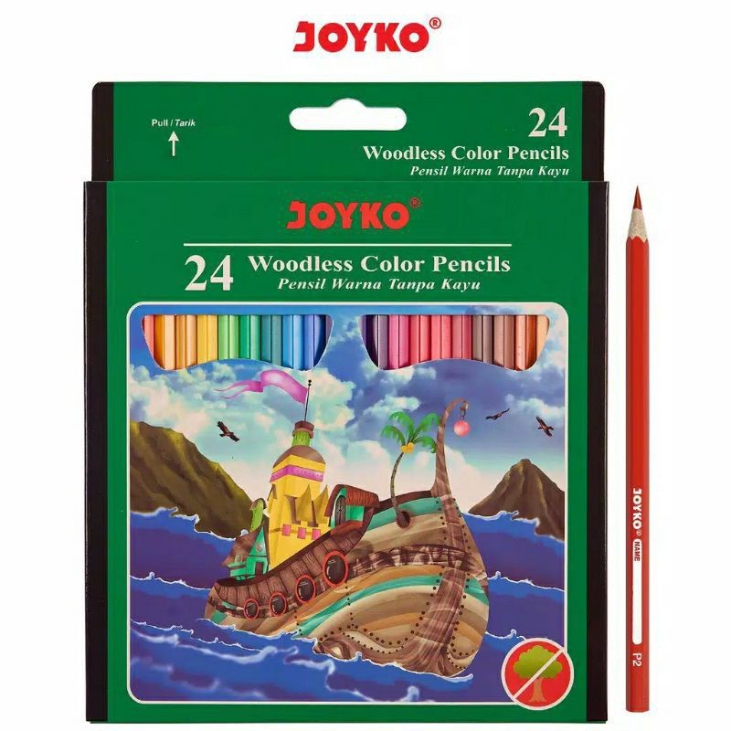 

Pensil warna Joyko 24 warna panjang CP-104 Woodles ( 1 set )