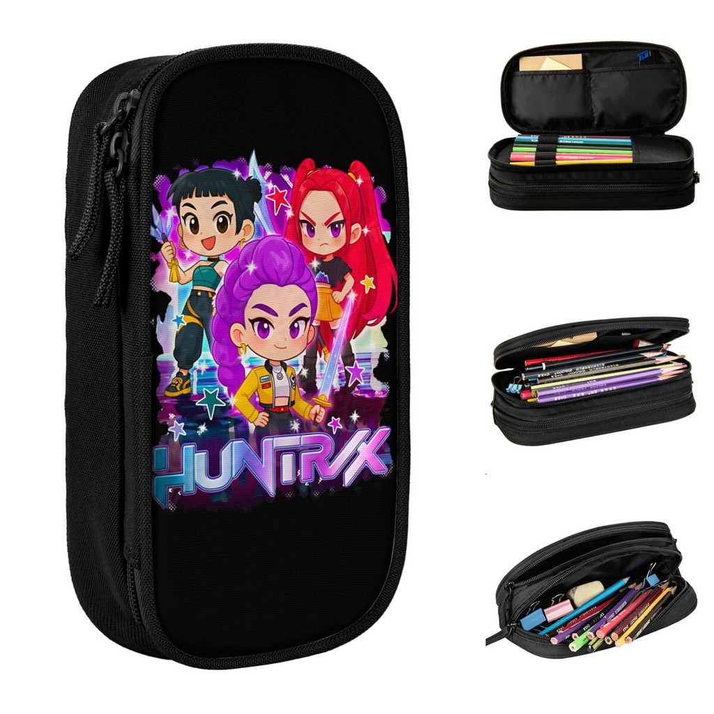 

Huntrix Girl Kpop Demon Hunters Mira Rumi Joey Pencil Case Pencil Box Pen Box Kids Large Storage Bags Students School Stationery