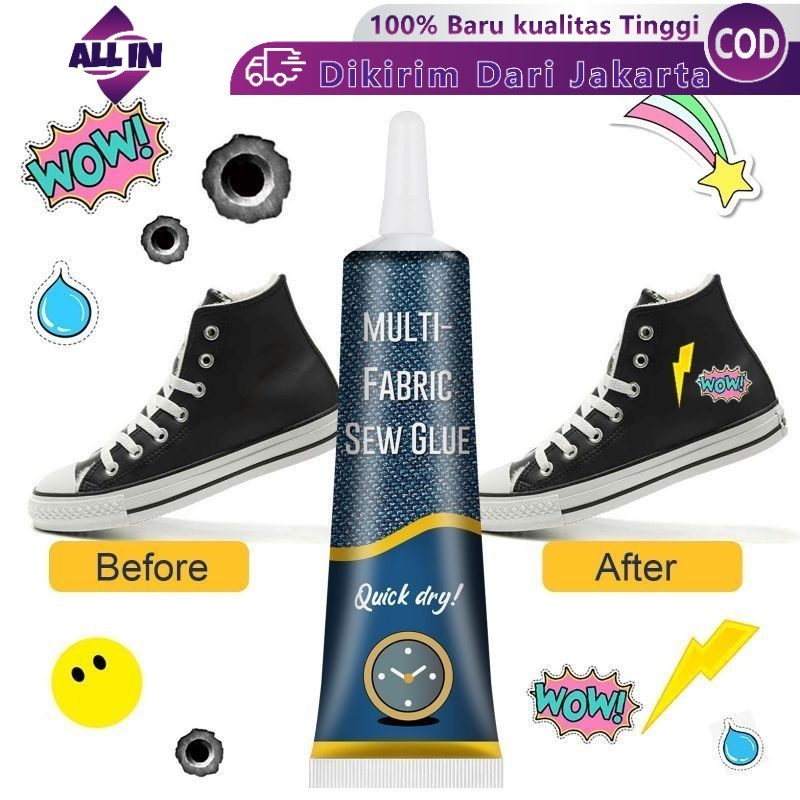 

50ML Lem Kain Tanpa Jahit Tahan Air 50ml Lem Kain Permanen Lem Kain Super Kuat Fabric Glue