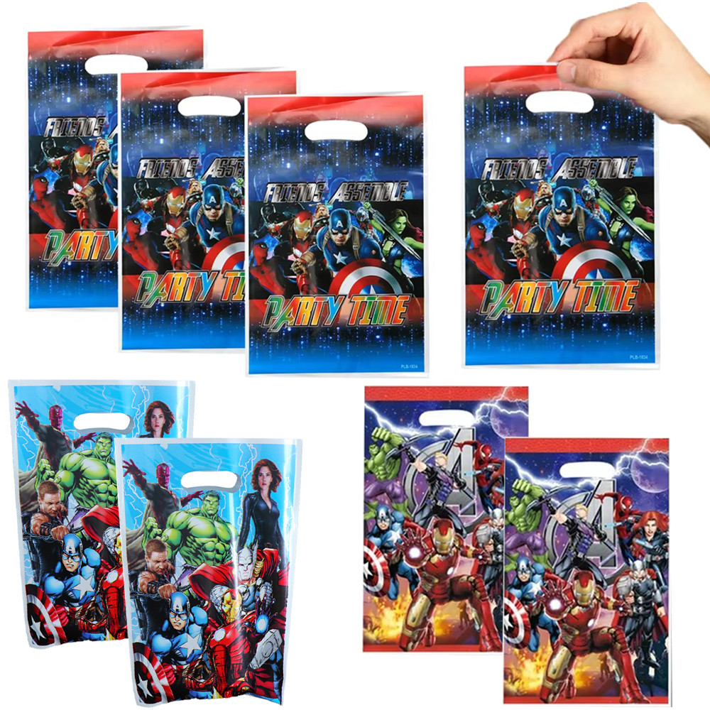 

10/40Pc The Avengers Party Gift Bags Superhero Theme Birthday Party Candy Bag Handle Gift Bag Loot Bags for Kid Boy Party Favors