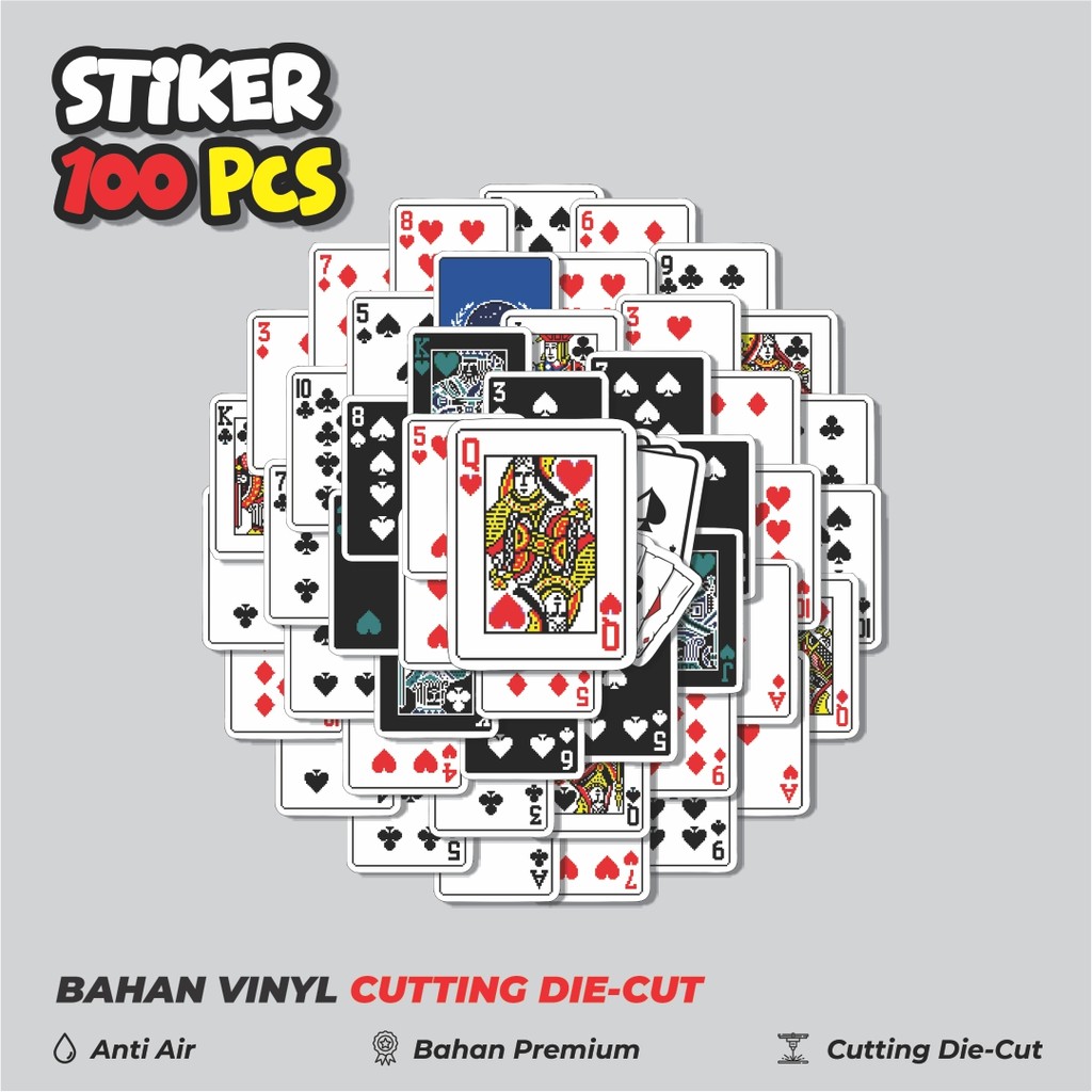 

Terbaru! 50 pcs Stiker Kartu Poker V5 Dekorasi Lucu Kreatif untuk Notebook, Skateboard, HP