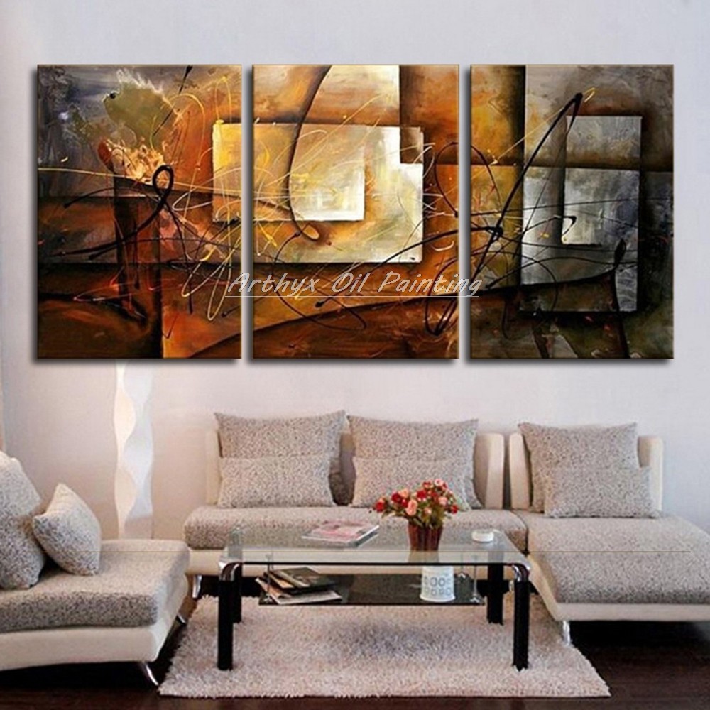 

Arthyx,3 Panel Hand Painted Canvas Oil Paintings,Handmade Colorful Art Oil Painting,Modern Abstract Wall Pictures For Home Decor