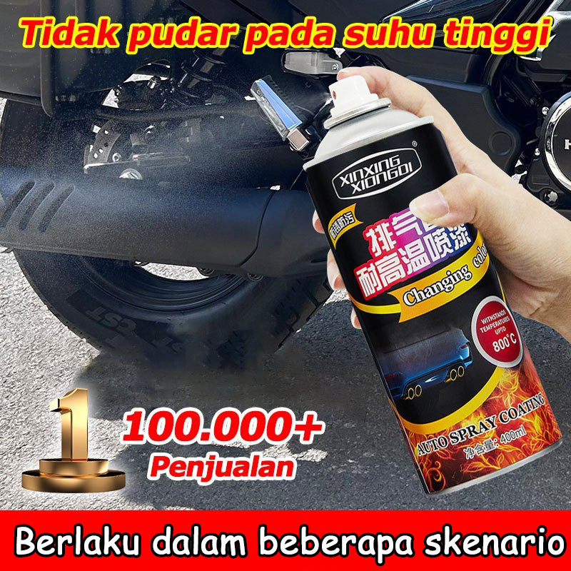 Cat Semprot Hi-Temp Black Tahan 1000 - Anti Panas untuk Knalpot, Mesin, Kompor, Cat Mobil/Motor Taha