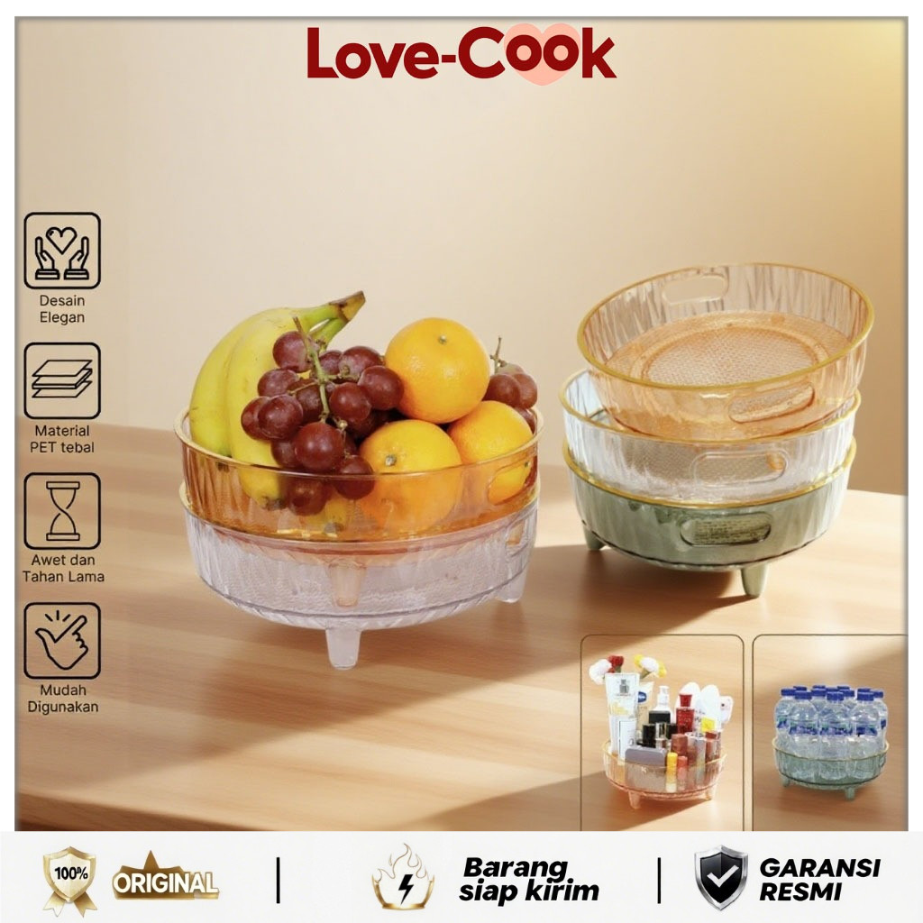 Love Cook 360° Rak Rotating Rak Kosmetik Aesthetic Tempat Make Up Skincare Cosmetic Nampan Wadah Put