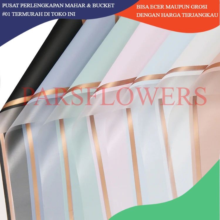 

PARSFLOWERS Kertas Buket Frame Transparanst Buket Bunga Wrapping Paper List Gold Frame Flower Cellophane