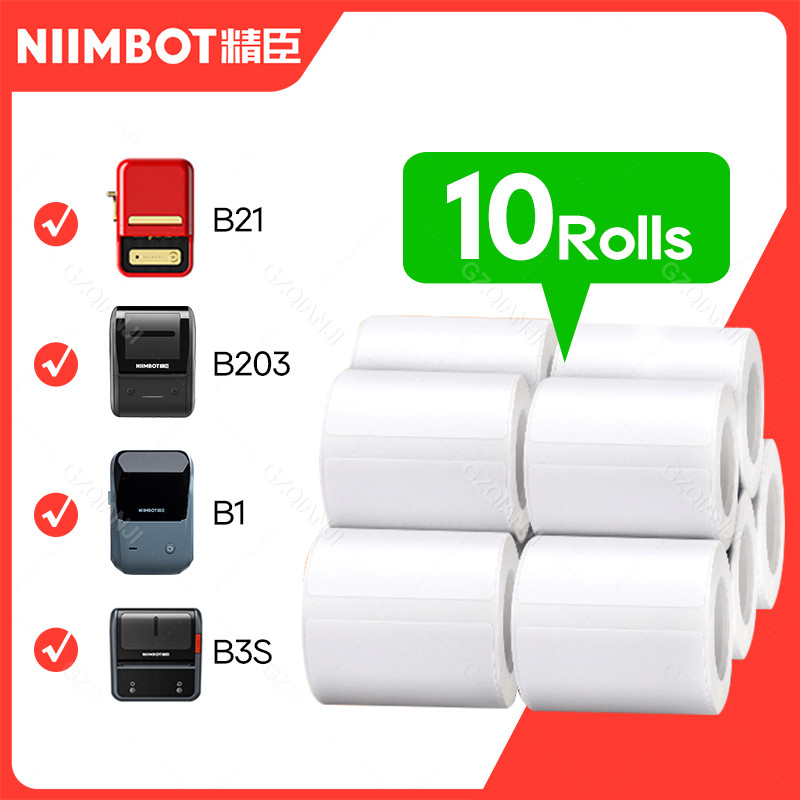

NiiMbot B1 B21 Label Printer Waterproof Anti-Oil Tear-Resistant Price Tag Pure Color Scratch-Resistant Sticker Adhesive Paper s