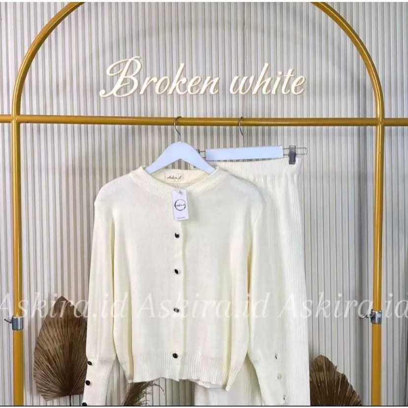 LIM_STORE One set starla cardigan rajut dan rok rajut span premium