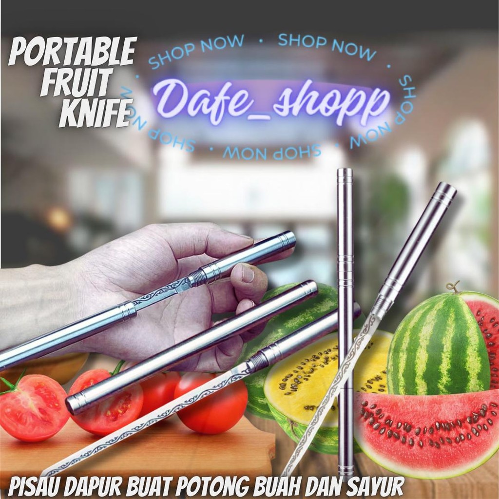 Pisau Dapur - pisau buah - Motif Tongkat Stainless DAFE - Portable Fruit Knife - Kitchenware