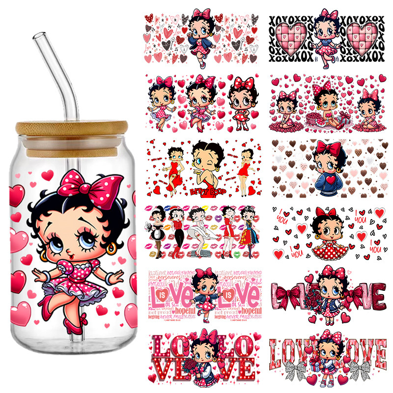 

Miniso 3D Modern Girl Decal Wrap Stickers Waterproof UV DTF Cup Mug Wraps Sticker DIY 3D Wrap Decal For 16oz Libbey Glass