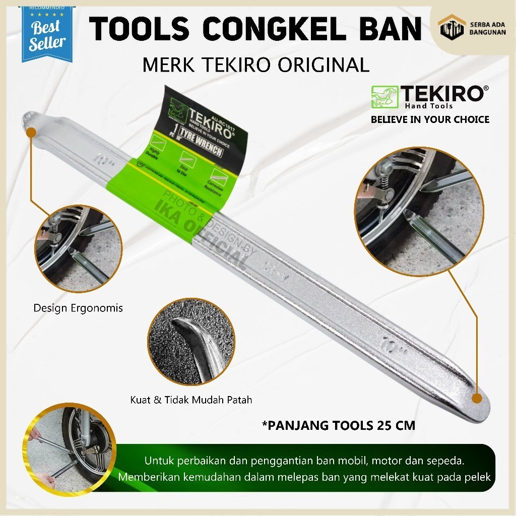 SAB TEKIRO 10 Inch Congkelan Ban Motor 10'' Alat Cukil Lepas Roda Ban Motor Rim Crowbar 10inch / Tek