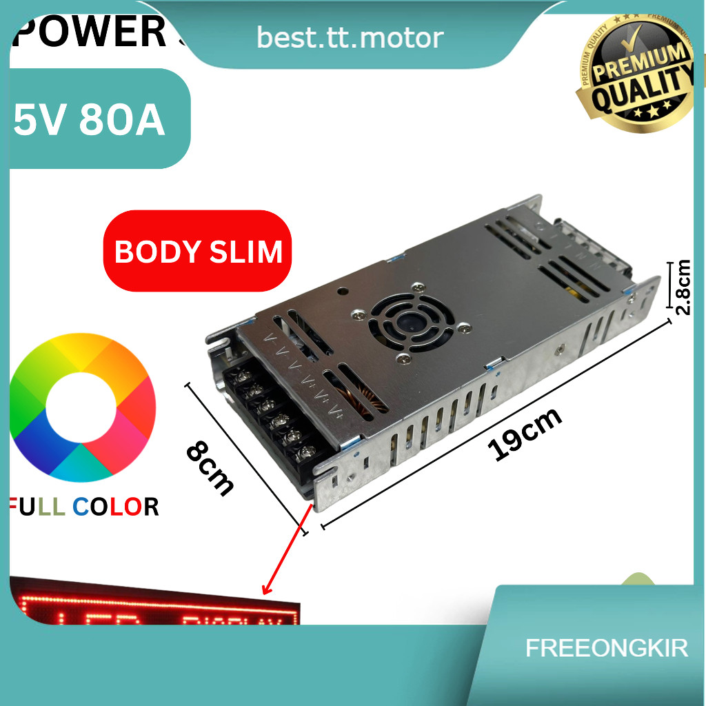 POWER SUPPLY SLIM 5V 40A / 5V 60A / 5V 80A RUNNING TEXT  SWITCHING ADAPTOR SMPS PSU 40A 5V / 60A 5V 