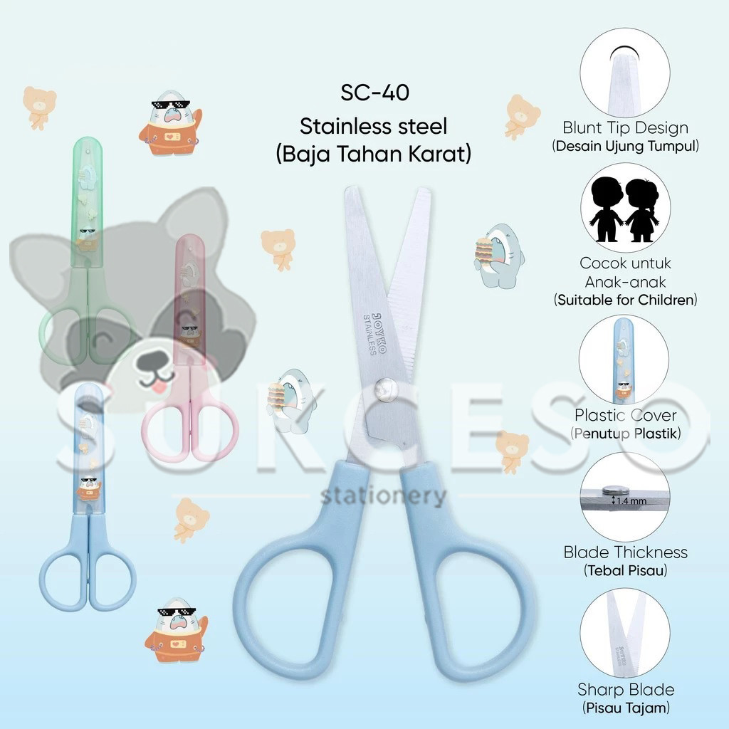 

JOYKO Kids Scissors Mini SC-40 RANDOM - Gunting Kecil Stainless Steel Murah